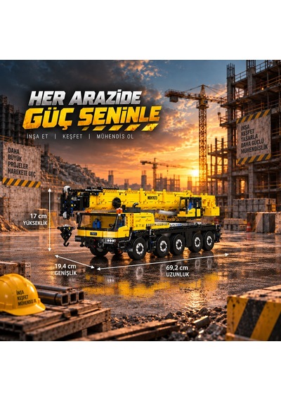 Mould King 17073 LTM 1110 Mobil Vinç Yapım Seti | 3.218 Parça