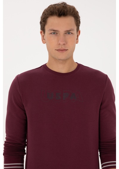U.S. Polo Assn. Erkek Regular Fit Bisiklet Yaka Bordo Sweatshirt 50316372-VR177