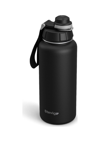 1 Hand Leak-proof Sızdırmaz Çelik Termos 1000 Ml Black St-210
