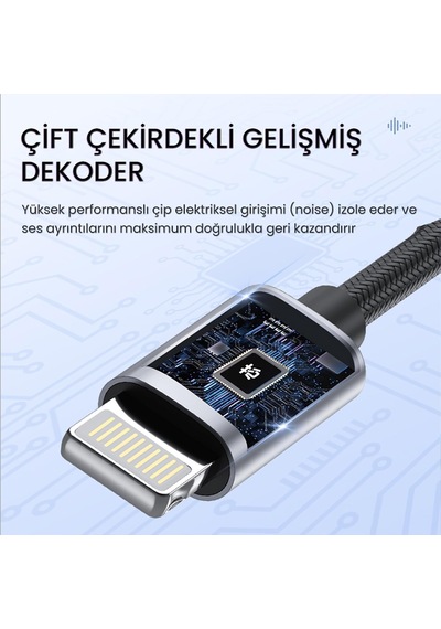İphone Lightning To 3.5mm Örgülü Kulaklık Dönüştürücü Adaptör