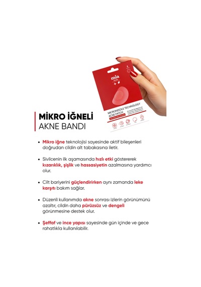 Mia Klinika Leke Karşıtı Mikro İğne Teknolojili Akne Bandı 6'lı