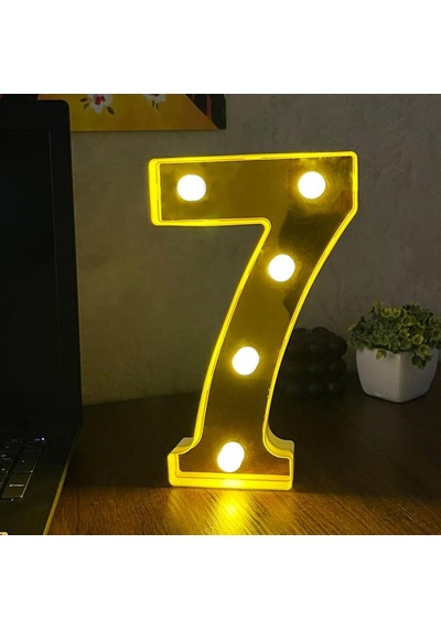 Dekoratif Led Işıklı 3D 7 Rakamı Büyük Boy Organizasyon Doğum Günü Kutlama