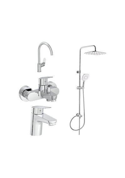 Artema Flow Round Lavabo Eviye Banyo Batarya + Artema A45787 LS20 Joy 3S Robot Duş Takımı Krom