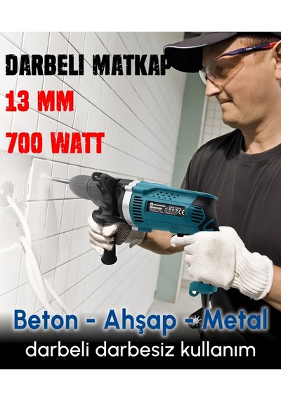 Prohummer Ph250 Profesyonel Elektrikli 13mm Darbeli Matkap Mavi