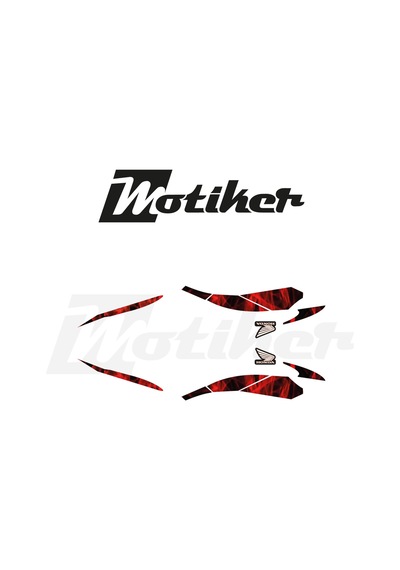 Honda Cbf 150 Kırmızı Fırtına Desenli Sticker Etiket Modeli Yazıs
