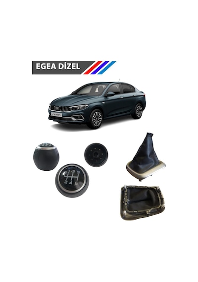 Fiat Egea Dizel Motor 6 Ileri Vites Topuzu Ve Gri Detaylı Körük