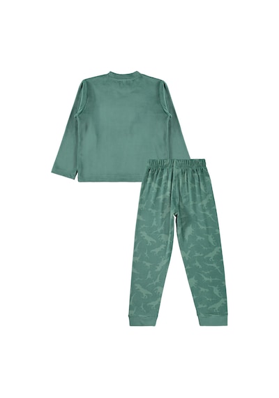 Dorka Golsut Dinazor World Basıklı 3-11 Yaş Pijama Takımı - Yeşil