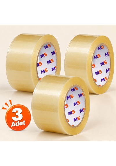 3 Adet Koli Bandı Şeffaf 45 Mm X 100 Metre Güçlü Yapışkanlı Paketleme Bantı Bantları Kopmayan