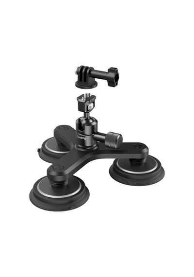 Smallrig 4468 Üçlü Manyetik Vakumlu Montaj Destek Seti Aksiyon Kameraları İçin Siyah