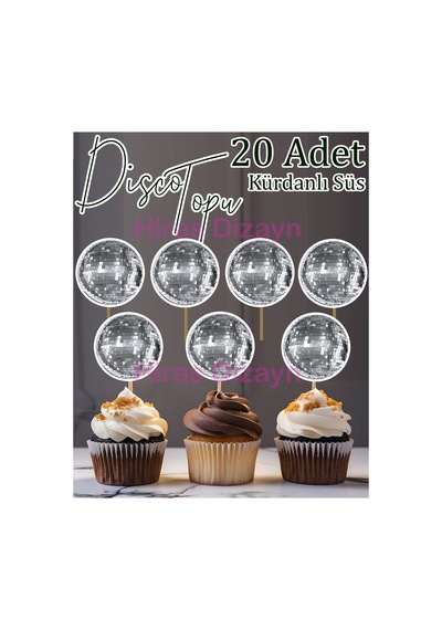 20 Adet Disco Topu Işıltılı Görünüm Cupcake Kürdanı - Pasta - Kurabiye Süsleri 20 Adet Kürdanlı Kokteyl Kürdan Söz Nişan Doğum Günü Kokteyl Davet Ve Sunum Pasta Süsü Süsleme Kalın Kağıt