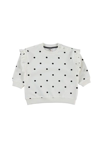 Civil Baby Puantiye Empirme 6-18 Ay Sweatshirt - Ekru