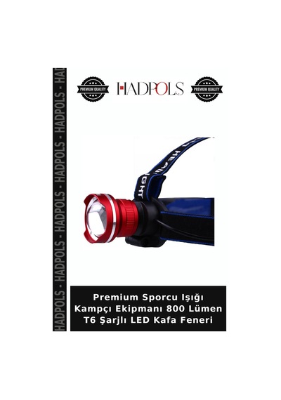 Premium Sporcu Işığı Kampçı Ekipmanı 800 Lümen T6 Şarjlı Led Kafa Feneri