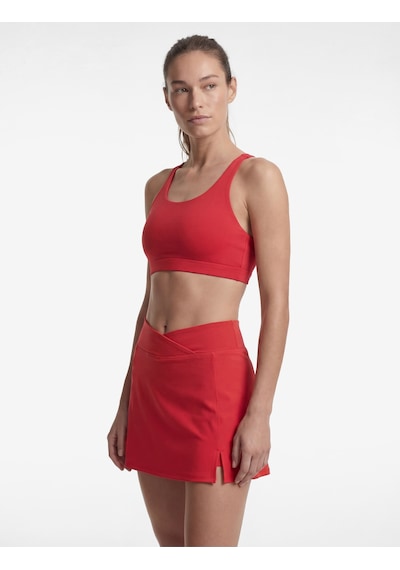 Koton Yırtmaç Detaylı Yüksek Bel Slim Fit Mini Spor Şort Etek Kırmızı 6sak40142nk