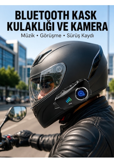 Q28 Kameralı Motosiklet Kask Kulaklık Bluetooth 5.3 Su Geçirmez 1080p Hd Yeni Nesil - Lisinya