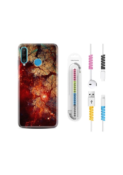 Huawei P30 Lite Kılıf Kablo Koruyuculu Yeryüzü 1764