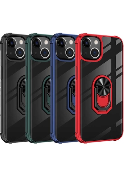 Apple Uyumlu iPhone 13 Kilif Standli Yüzüklü Mola Silikon Kapak 406485631