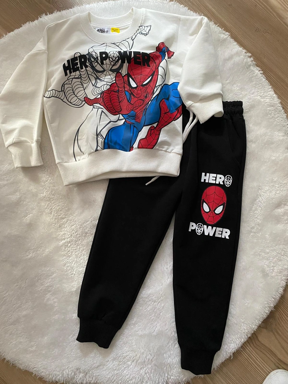 Cg Kids Spiderman Örümcek Adam Blackwhite 2 Iplik Kumaş Erkek Çoc Siyah - Beyaz