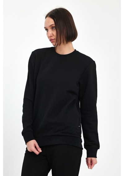 Odda Pike Bisiklet Yaka Sweatshirt Siyah