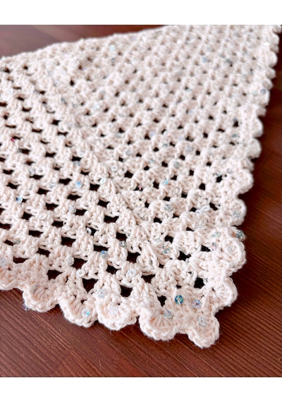 Shimmer Bandana Cream Bandana Açık Krem