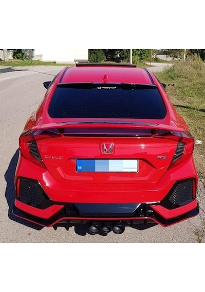 Autogp Honda Civic Fc5 Uyumlu Si Bagaj Üstü Spoiler Yüksek Boyasız 2016+