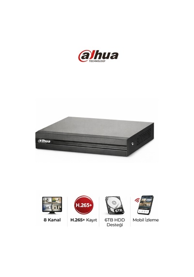 Xvr1b08ı-t 8 Kanal Dvr Kayıt Cihazı H.265+ Wizsense Güvenlik Kamera Sistemi