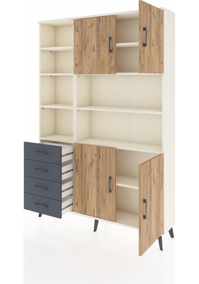 Arges Dolap 9 Raflı 4 Çekmeceli 4 Kapaklı 132x30x195 Aytaşı-çam/antrasit Atlas Çam/antrasıt Arges Dolap 9 Raflı 4 Çekmeceli 4 Kapaklı 132x30x195 Aytaşı-çam/antrasit Atlas Çam/antrasıt