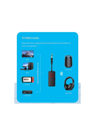 M30 Bluetooth 5.4 2in1 Adaptör Alıcı Verici, Aux Wireless Araç Bluetooth Kiti