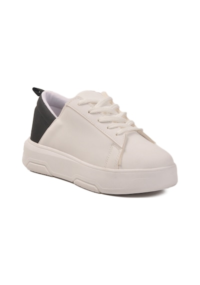 Beyaz Siyah Bağcıklı Unisex Spor Ayakkabı Oz-03 Z Beyaz - Siyah