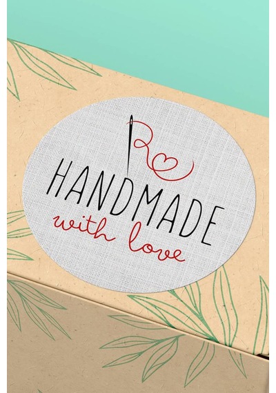 Handmade With Love İğneli Sticker 3x3cm St2325 Çok Renkli