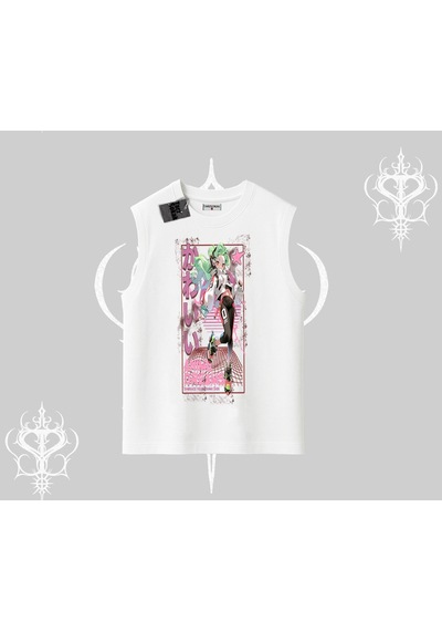 Startmore Startmore Kolsuz Tshirt Anime Kawaii Japon Kız Desenli Beyaz