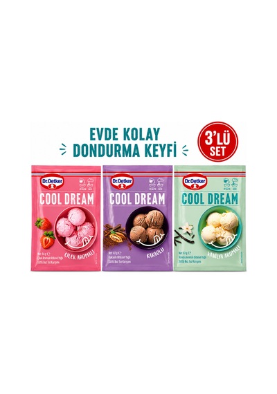 Cool Dream 3 Lü Avantaj Seti Çilek, Kakao Ve Vanilya Lezzetleri Evde Kolay Dondurma Keyfi - 886335762