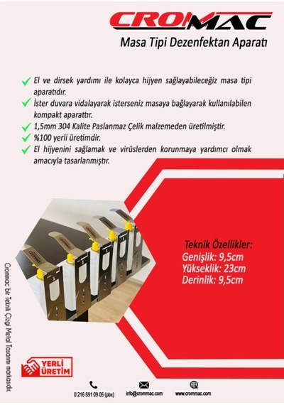 Masa Tipi Dezenfektan Aparatı