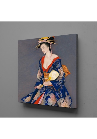 Japon Kadın Temalı Kanvas Tablo 100x100cm