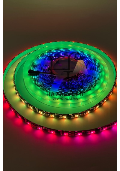 12 Volt Ws2811 Argb Adreslenebilir Pixel Şerit Led Ip20 İç Mekan Magic Led 60 Ledli 5 Metre
