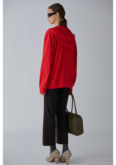 Suud Collection Kırmızı Lena Fermuarlı Kapüşonlu Sweatshirt