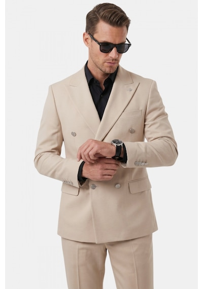 Deep Sea Deepsea Erkek Bej Slim Fit Kruvaze Takım Elbise Likralı Çizgili Dokulu Metal Düğmeli 2600820 Deep Sea Deepsea Erkek Bej Slim Fit Kruvaze Takım Elbise Likralı Çizgili Dokulu Metal Düğmeli 2600820