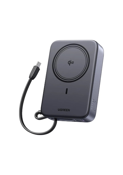 Ugreen Zapix 20.000 Mah Magsafe Wireless Hızlı Şarj Powerbank, Dahili 30w Usb-c Kablo Ve 15w Kablosuz Şarj Destekli, 55450b Gri