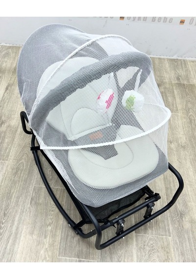 Öykü Bebek Dunyasi Çift Sallanir- Sabitlenir - Cibinlikli Anadizi Füme