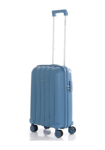 Mçs Bavul Büyük Ve Kabin 2li Set Kırılmaz Silikon Valiz V305 Skyblue Sky Blue