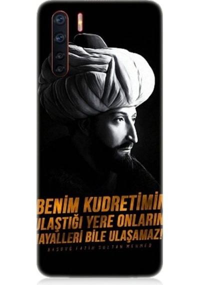 Oppo A91 Uyumlu Fatih Sultan Mehmet Han Desenli Silikon Kılıf