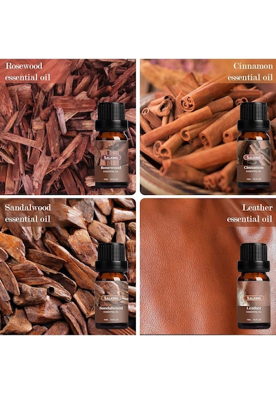 Salking Odunsu Uçucu Yağ Seti 12x10ml, Aroma Terapisi, Doğal Koku Yağları