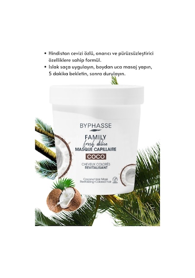 Byphasse Family Fresh Hindistan Cevizli Canlandırıcı Saç Maskesi 250 ML