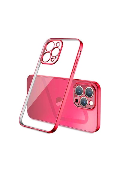 Apple iPhone Uyumlu 13 Pro Renkli Kenar Şeffaf Kılıf Kamera Korumalı Silikon Kılıf- 5775 Mor