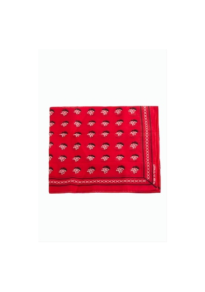 Zero Land Kuru - 132 - Kafa Desenli Bandana - Nazblsmm - 50x50 Kırmızı