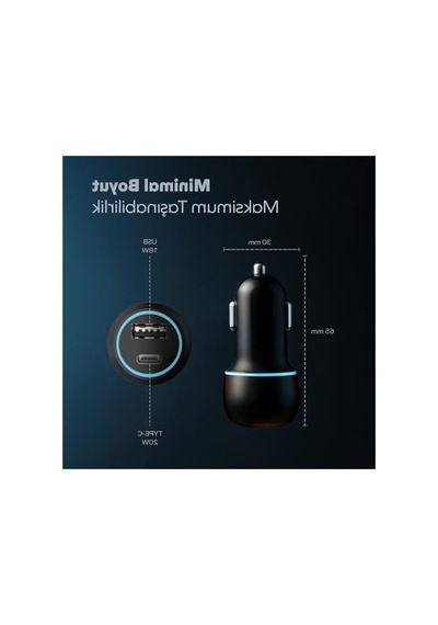 Çakmaklık Girişli Araç Şarj Aleti, 38w Usb Ve Type-c Destekli