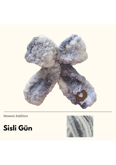 Sisli Gün Puffy Toka Beyaz - Gri - Pudra - Siyah