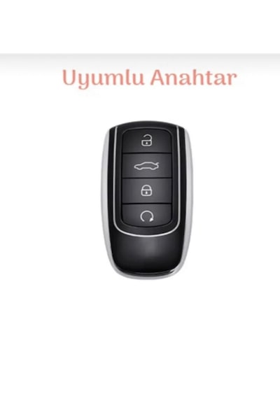 Chery Tiggo 8 Pro Omoda 5 Uyumlu Anahtar Kılıfı Beyaz- Krom - Gümüş