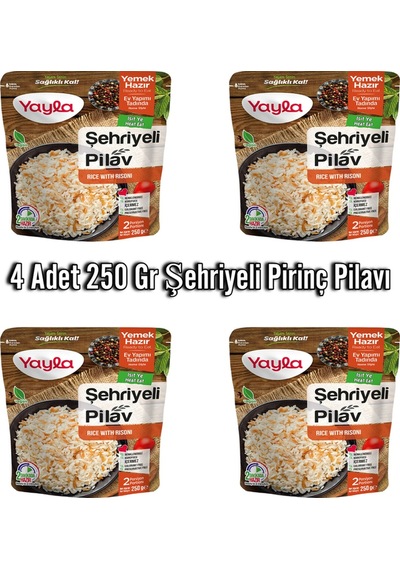 Yayla Şehriyeli Pirinç Pilavı Aç Isıt Ye Hazır Yemek 4 x 250 G