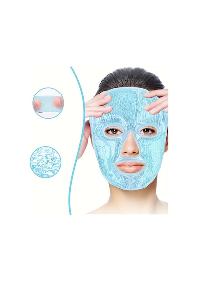 Terapi Jel Yüz Maskesi Soğuk Ve Sıcak Boncuklu Ayarlanabilir Maske Mavi