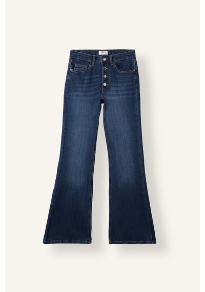 Defacto Mıa Düğmeli Flare Fit Normal Bel Jean Pantolon I4311ax26wnnm34 Mavi-nm34
